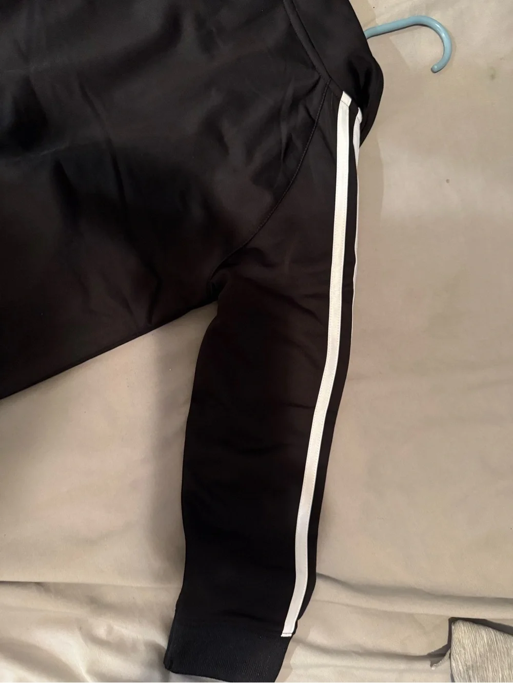 adidas Black Track Jacket with White Stripe Accents